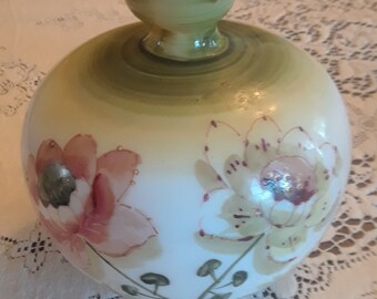 Vintage Bristol Glass Vase / Hand painted / Market57