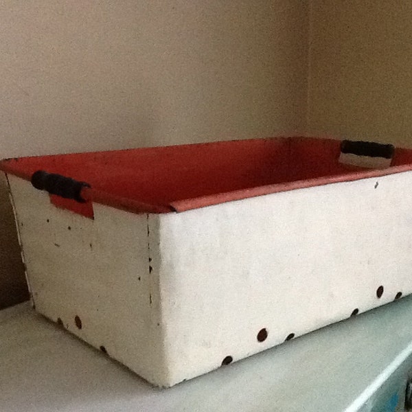 Vintage metal grocery box/ storage bin planter