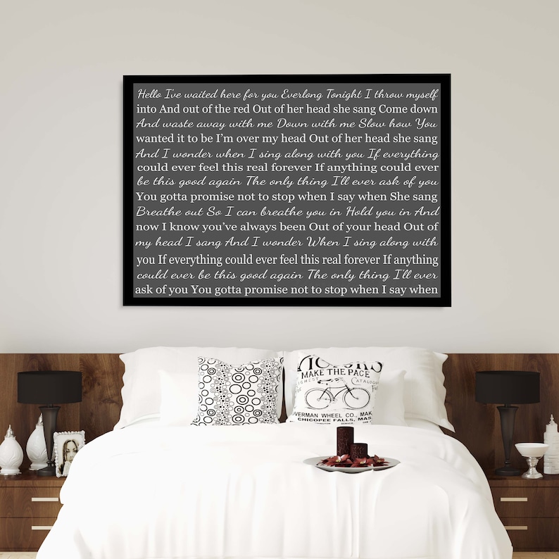 Song Lyrics Wall Art Prints Wedding Newlywed Gifts One Year Etsy