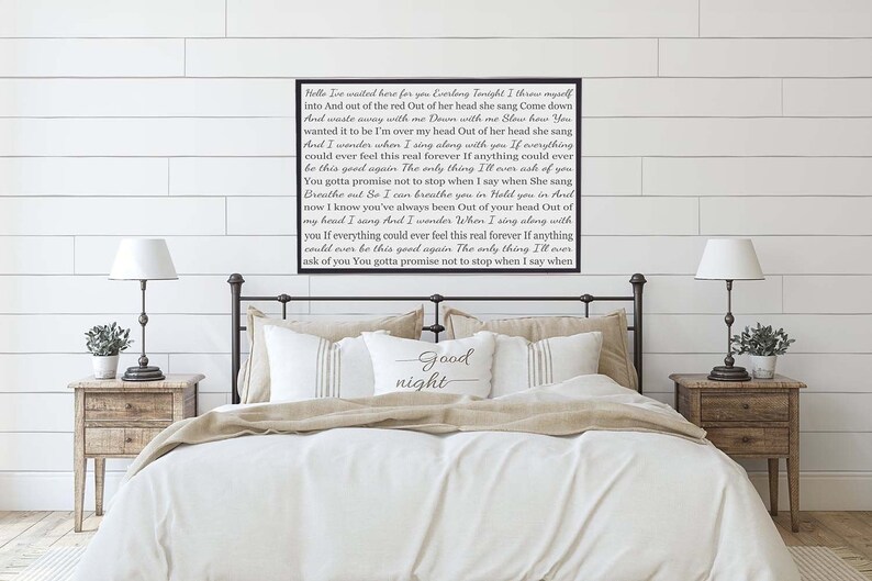 Framed or Unframed Song Lyrics Wall Art With First Dance Etsy