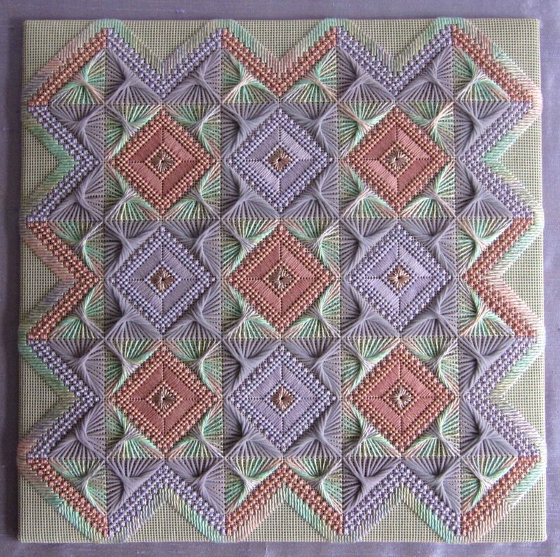 INSTRUCTION Sheet HARLEQUIN DIAMONDS Design One Needlepoint Etsy