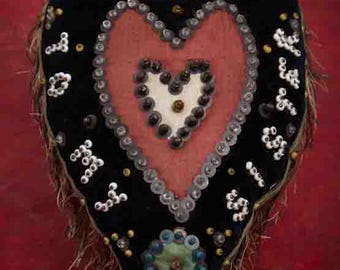 SAILOR'S heart-shaped PINCUSHION c.1880