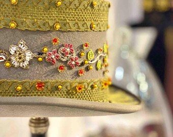 ORNAMENTAL Upcycled vintage TOP HAT with its own box