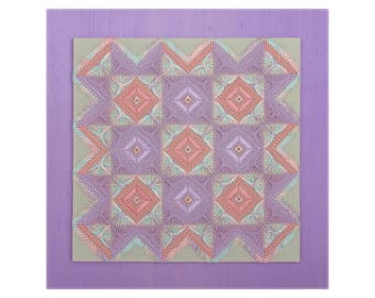 INSTRUCTION SHEET with canvas Dusky Pearl - Harlequin Diamonds a needlepoint panel