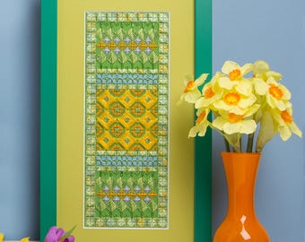 INSTRUCTION SHEET with CANVAS - Spring Sunshine needlepoint/canvas work panel