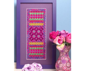 INSTRUCTION SHEET with canvas Summer Scents Band Sampler in needlepoint or canvas work one of my Four Seasons Series
