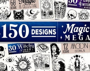 Magic 150 designs Mega Bundle Magic and Celestial SVG bundle