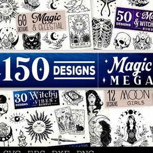 Magic 150 designs Mega Bundle Magic et Celestial SVG bundle
