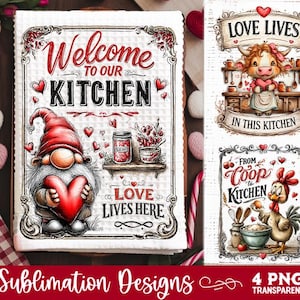 Farmhouse Love kökshandduk 4 PNG Retro PNG sublimering