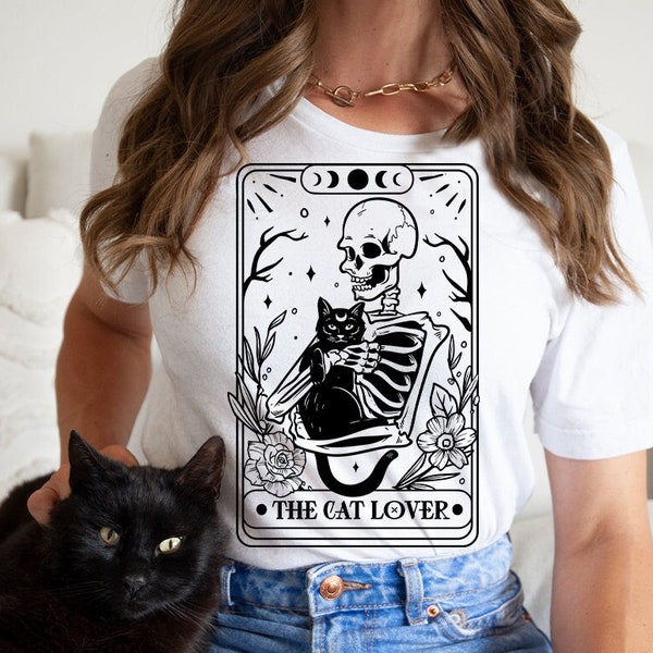 The cat lover tarot SVG, Cat lover svg, Skeleton and cat svg, Cat tarot svg, Tarot card svg, cat tarot card svg, Black cat tarot svg