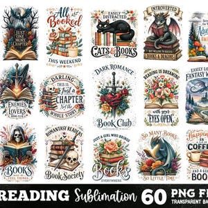 Läsningssublimeringspaket 60 designer PNG