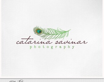 Photography logo feathers Eps file and watermark | Etsy