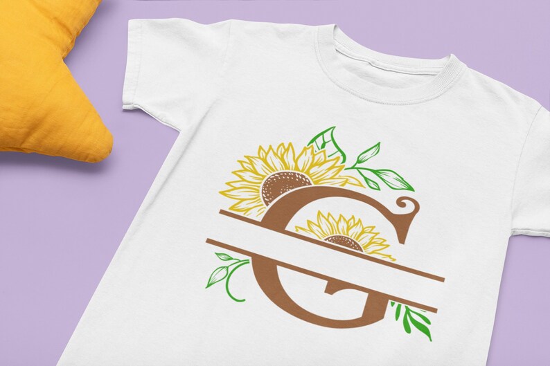 Download Sunflower split font monogram SVG | Etsy