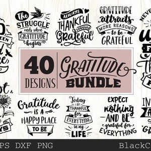 Gratitude SVG bundle 40 designs Grateful SVG