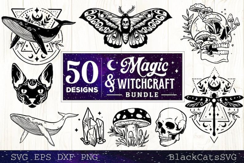 Magic and Witchcraft SVG Bundle 50 Designs - Etsy