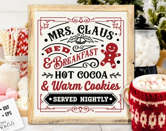 Mevrouw Claus bed and breakfast svg, Kerstbakkerij svg, Peperkoek svg, Mevrouw Claus bakken svg, Mevrouw Claus svg, Boerderij Kerst svg