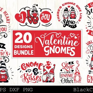 Valentine Gnomes SVG Bundle Gnome SVG 20 Designs - Etsy