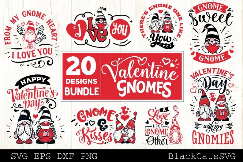 Valentine Gnomes SVG Bundle Gnome SVG 20 Designs - Etsy