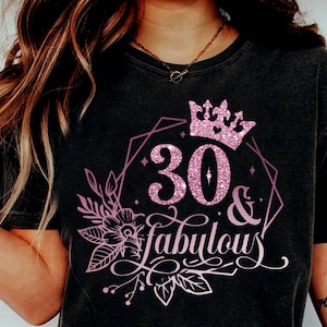 30 & Fabuleux SVG | 30e anniversaire SVG | 30ème | SVG Anniversaire Svg | 30 th Birthday Svg, 30 Rose Gold Birthday Png