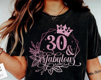 30 & Fabulous SVG | 30th Birthday SVG | 30th SVG | Birthday Svg | 30 th Birthday Svg, 30 Rose Gold Birthday Png