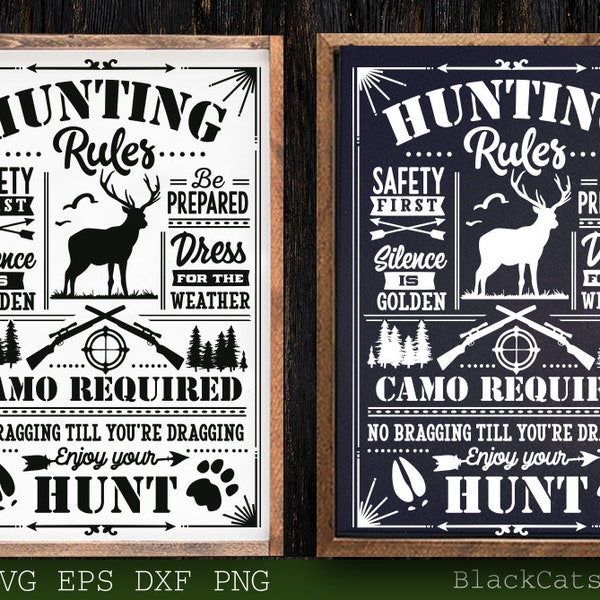 Hunting rules svg, Hunting poster svg, Hunting vintage poster svg, Outdoors poster svg, Camping poster svg, Outdoor Rules,