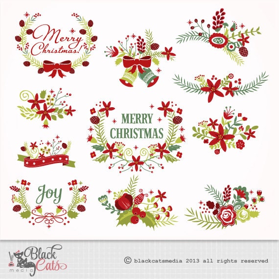 Weihnachten Clipart Blume Rahmen Lace Digitale Clipart Bilder Etsy