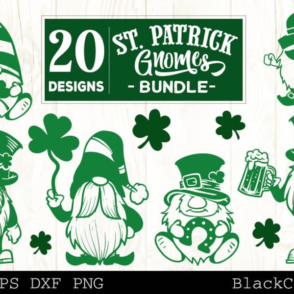 Patrick Gnomes Bundle svg, St Patricks Gnomes  svg, St Patrick SVG, Gnomes clipart svg, Gnomes Illustrations