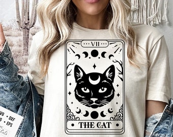 The cat tarot SVG, Cat lover svg, Cat tarot svg, Tarot card svg, cat tarot card svg, Black cat tarot svg
