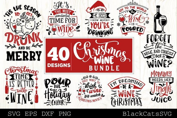 Download Christmas Wine Bundle Svg Bundle 40 Designs Etsy