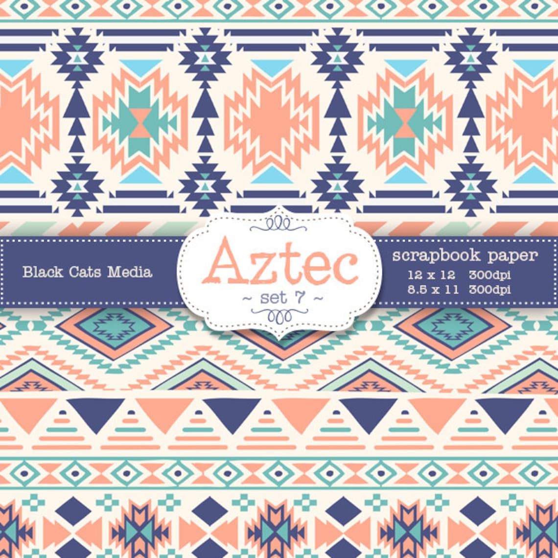 Aztec Tribal Ethnic Digital Printable Papers 12 X 12 in AND - Etsy