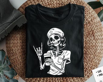 Skeleton Nurse clipart svg, Nurse rock svg, Rocking the nurse life svg, Nurse life mode svg, Nurse Svg