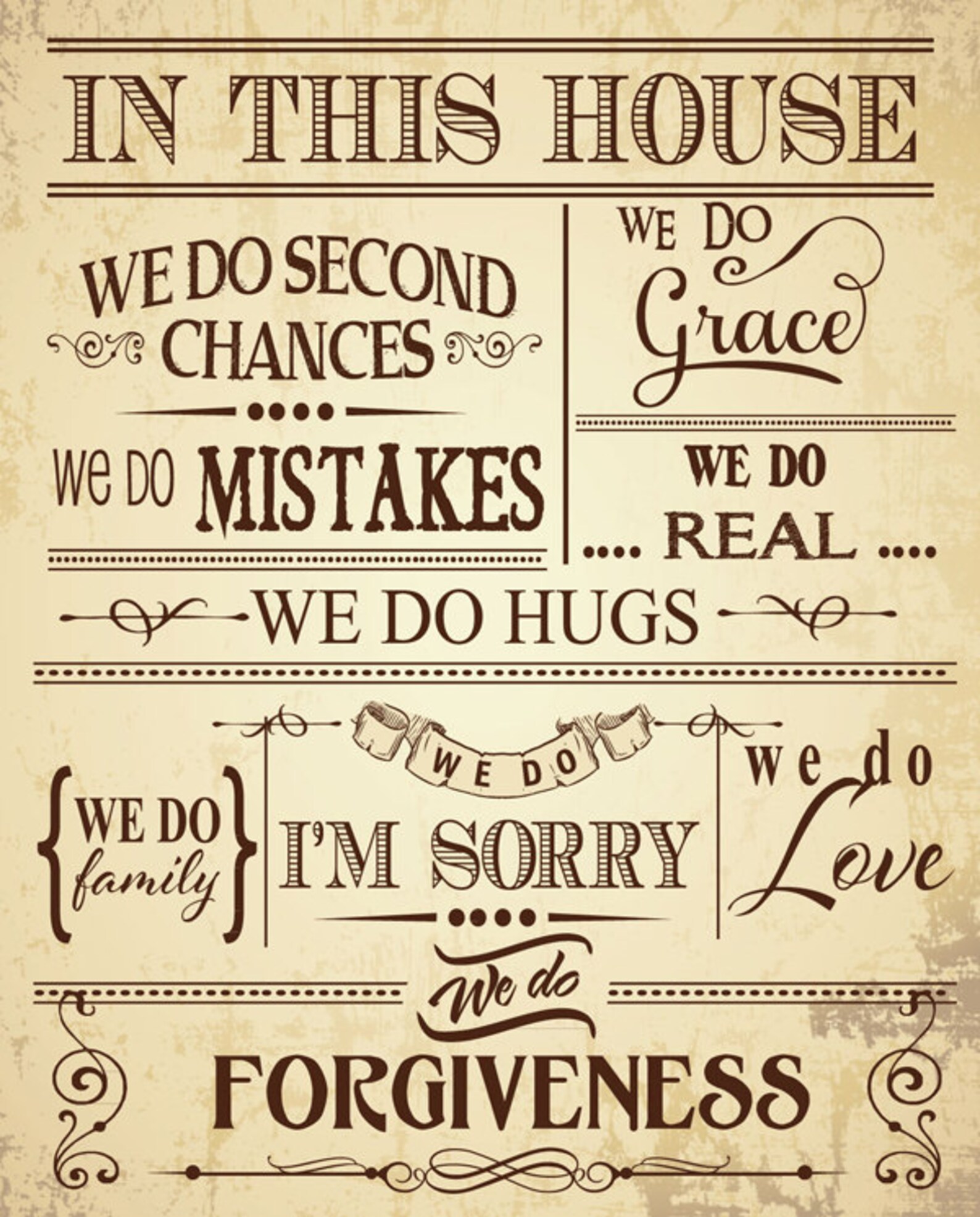 In this house poster printable grunge quotes poster 16 x | Etsy