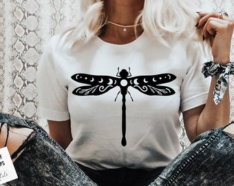 Dragonfly svg, Moon dragonfly svg, Magic dragonfly SVG,  Magic illustration svg, Boho illustration svg