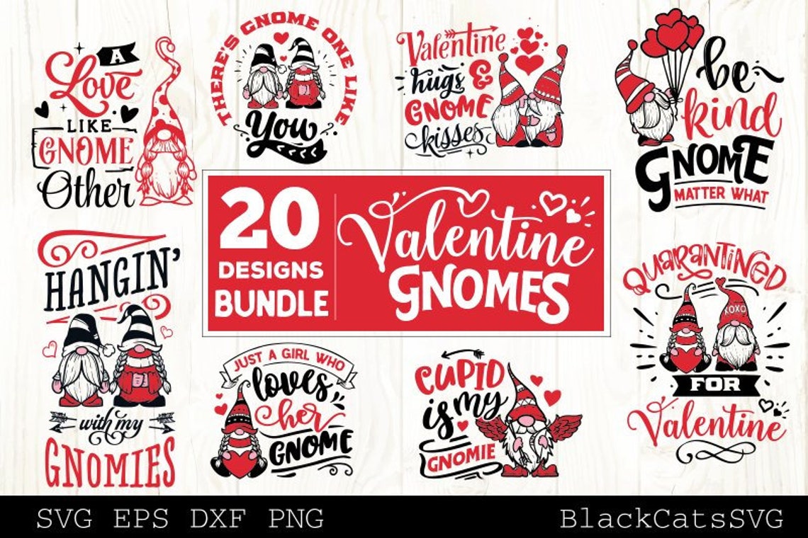 Valentine Gnomes SVG Bundle Gnome SVG 20 Designs - Etsy