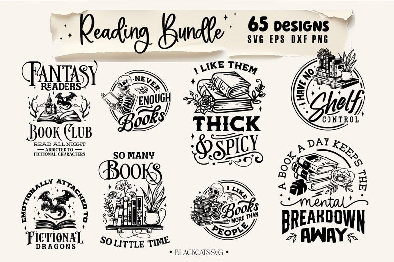 Reading Bundle 65 designs SVG, Floral books svg, Book lover svg bundle, Books bundle svg, Pile of books bundle svg, Book dragon svg image 6