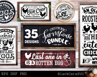 Chicken farmhouse svg bundle, Funny Chicken bundle svg, Farmhouse Chicken svg, Welcome to coop svg, Farm fresh eggs svg, Coop rustic sign