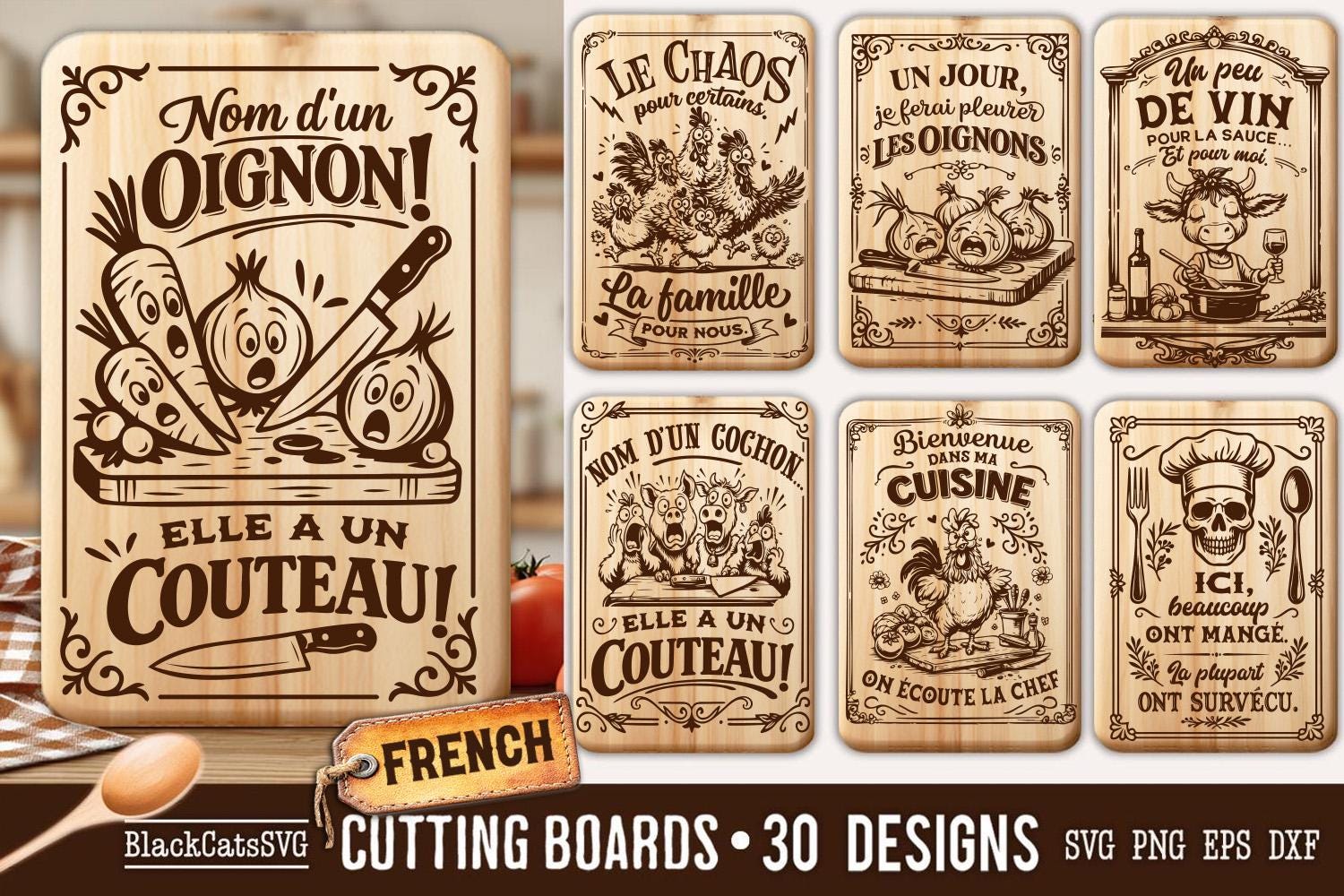 Funny French Cutting Board Engraving File, French Sarcastic