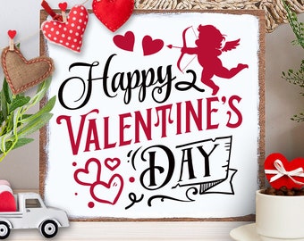 Happy Valentines Day to me svg, Valentine's Day SVG, Farmhouse valentine, Retro Valentine svg, Cupid label svg, Cupid svg