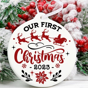 Our First Christmas 2023 svg, First Christmas ornament svg, Our first Christmas svg, First Christmas round ornament svg, Together svg