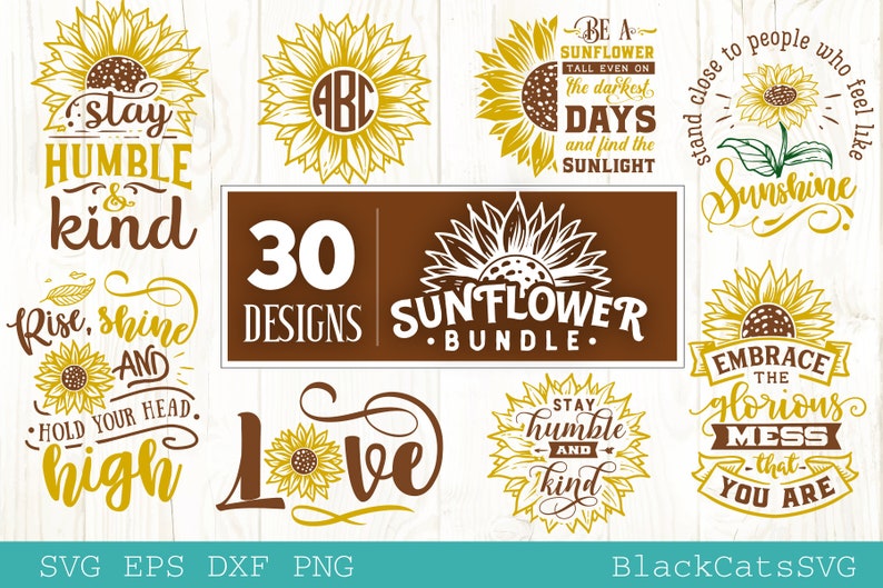 Download Sunflower SVG bundle 30 designs Sunflower SVG Flower Svg ...