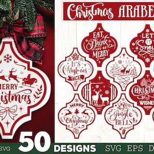 Christmas Arabesque Tile SVG Bundle 50 designs