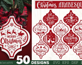 Christmas Arabesque Tile SVG Bundle 50 designs