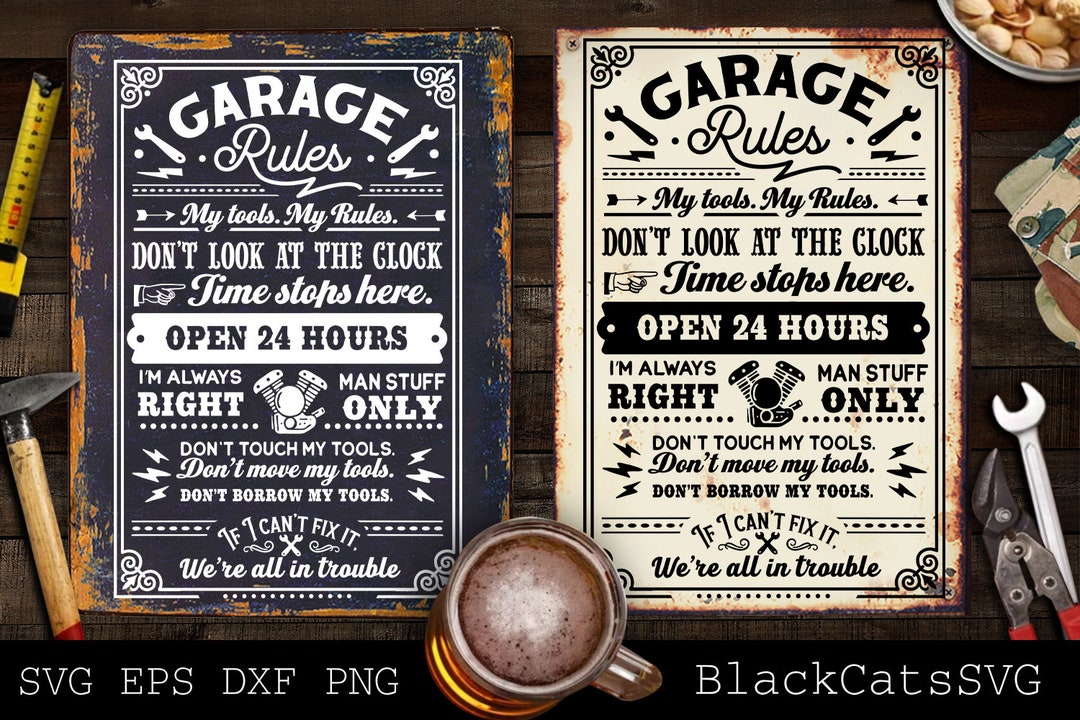 Garage Rules Svg, Garage Rules Poster Svg, Garage Svg, Dads Garage Svg