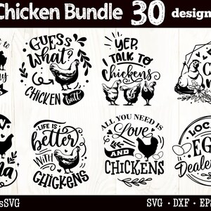 Vector Lettering Chicken Bundle Chicken Bundle Svg, Chicken Svg, Chicken Mama Svg, Chicken Lover Svg ...