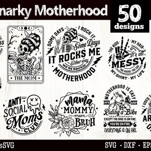 Mutterschaft Schädel bündeln 50 Designs SVG, lustige Mutterschaft svg, sarkastische Mom Bundle svg, Lustiges Skelett Bundle svg, Skelett svg, Sassy