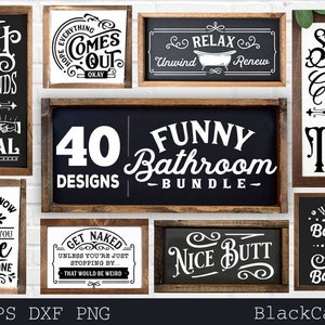 Funny Bathroom Bundle SVG 40 designs vol 1