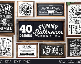 Funny Bathroom Bundle SVG 40 designs vol 1