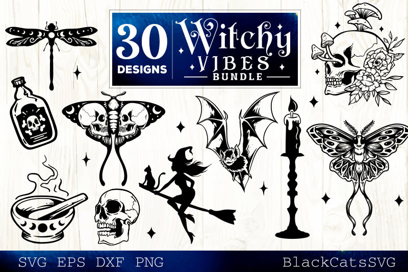 Magic and Witchcraft Bundle SVG 30 Designs, Magic Illustration Svg ...
