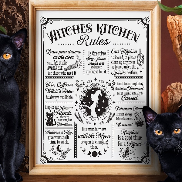 Witches Kitchen Rules SVG, Witch kitchen svg, Kitchen Rules svg, Kitchen vintage poster svg, Witches Kitchen svg, Wicthcraft svg