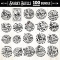 Snarky skulls bundle 100 designs SVG, Adult humor svg, Sarcastic bundle svg, Funny skeleton bundle svg, skeleton svg, Sassy Bundle svg product logo